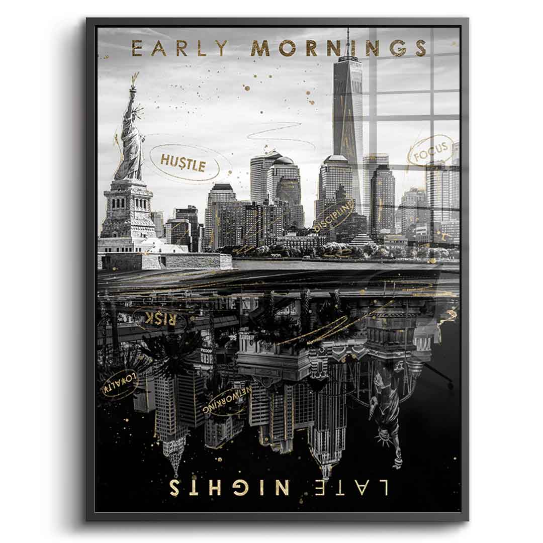 DOTCOMCANVAS 24K Feingold Bild Early Morning vs Late Night - 24K Feingold