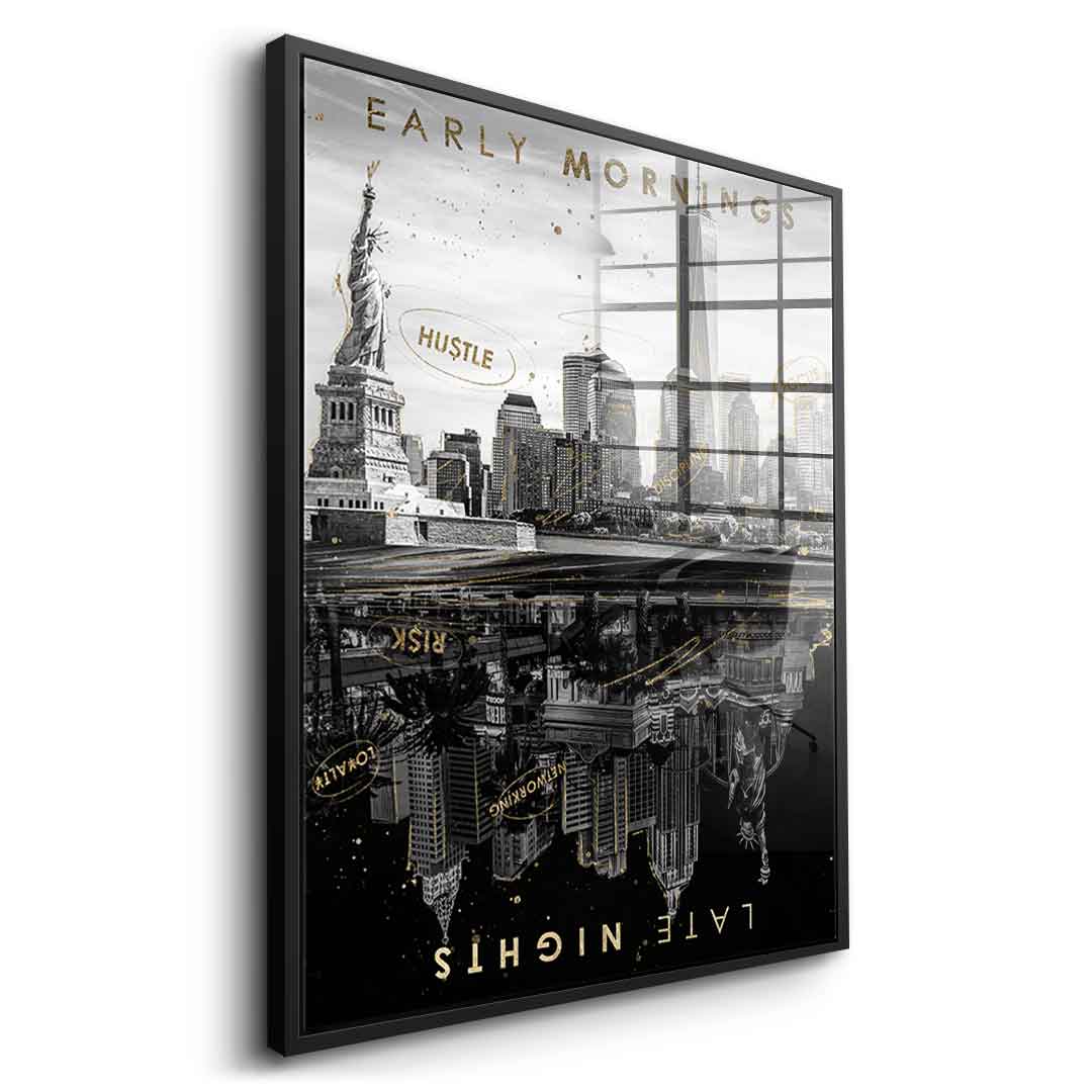 DOTCOMCANVAS 24K Feingold Bild Early Morning vs Late Night - 24K Feingold