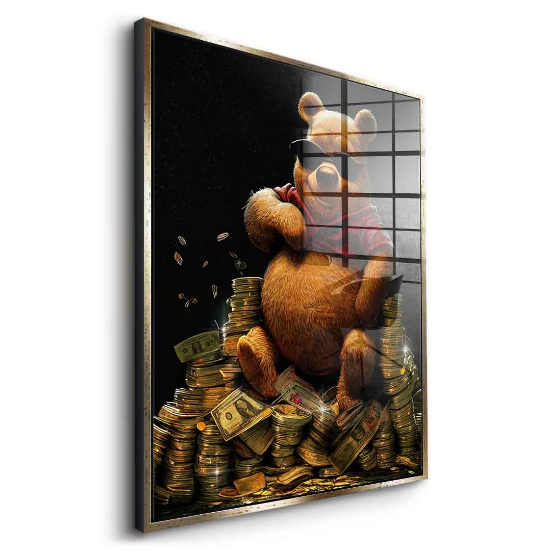 DOTCOMCANVAS 24K Feingold Bild Money Bear - 24K Feingold