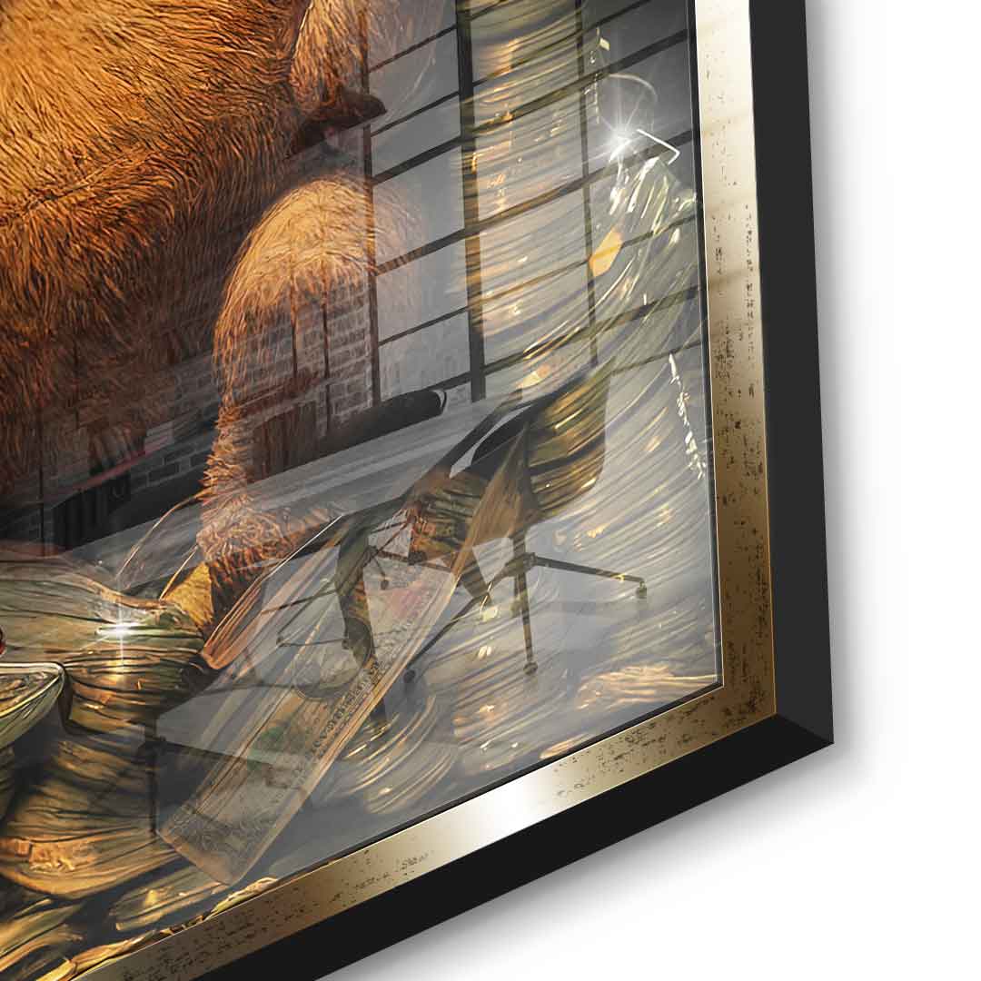 DOTCOMCANVAS 24K Feingold Bild Money Bear - 24K Feingold