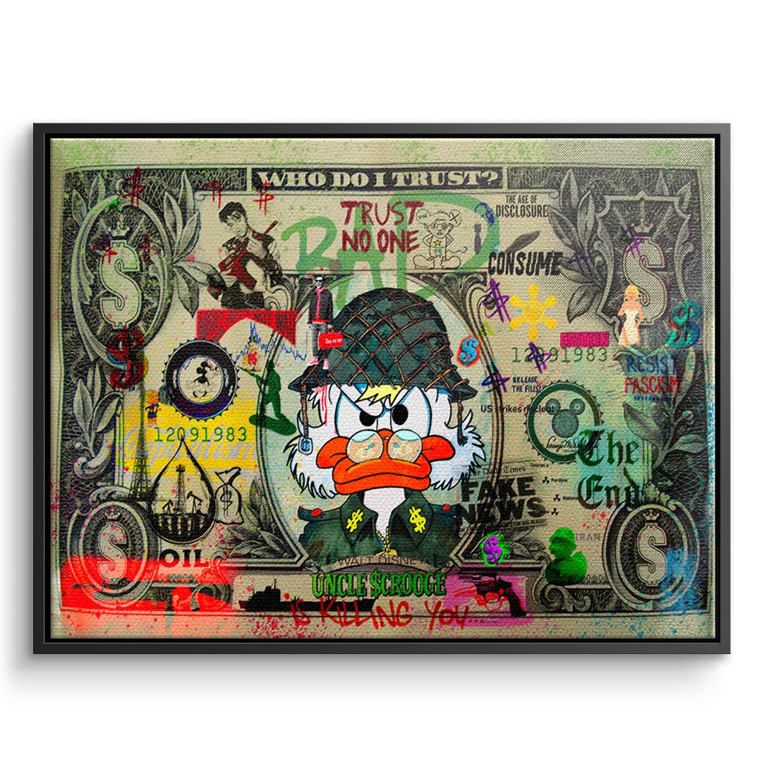 DOTCOMCANVAS TRUST NO ONE Leinwandbild Vorderansicht Schwarz