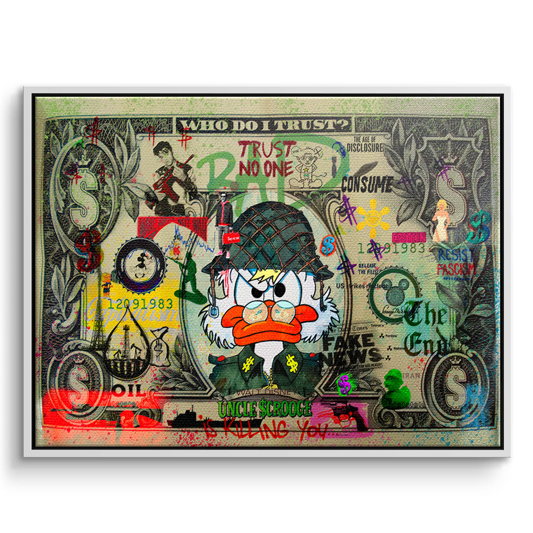DOTCOMCANVAS TRUST NO ONE Leinwandbild Vorderansicht Weiß