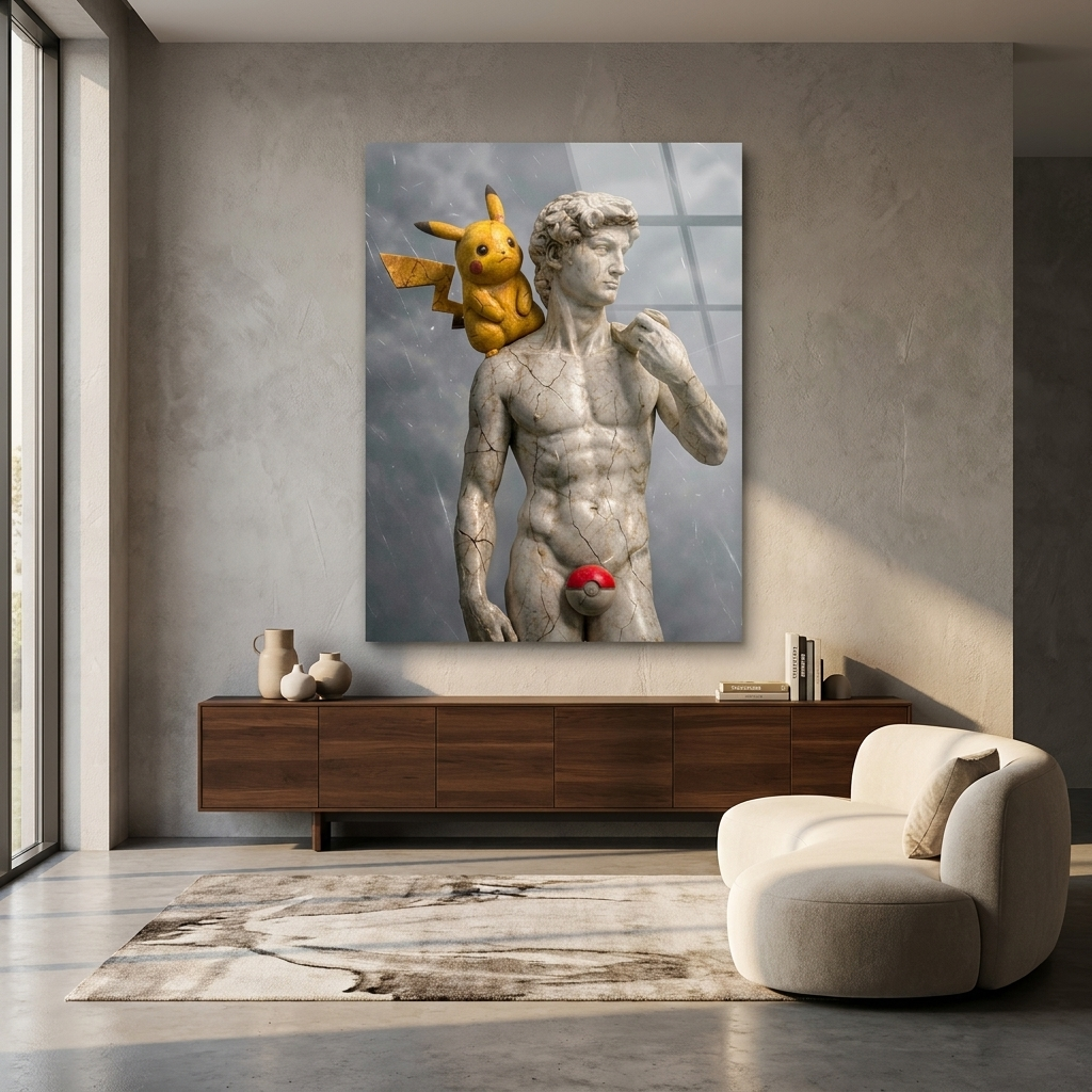 DOTCOMCANVAS Electro Mouse David Sculpture Acrylglas Room