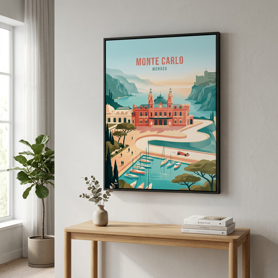 Monte Carlo Leinwandbild Room Mockup