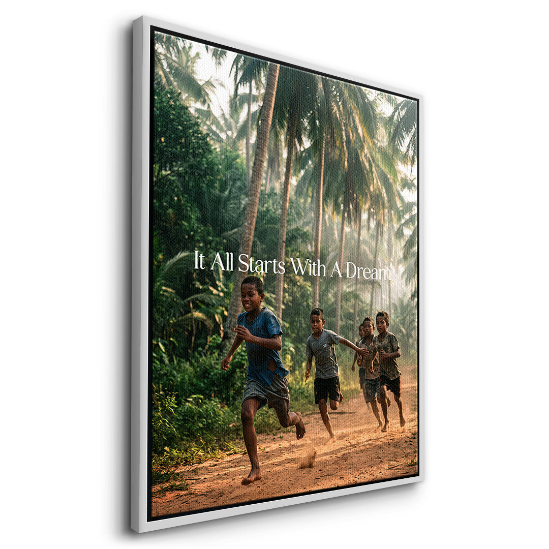 Dream Track&Field Leinwandbild Seitenansicht Weiß