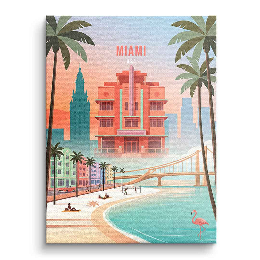 DOTCOMCANVAS Miami Leinwandbild Seitenansicht gold