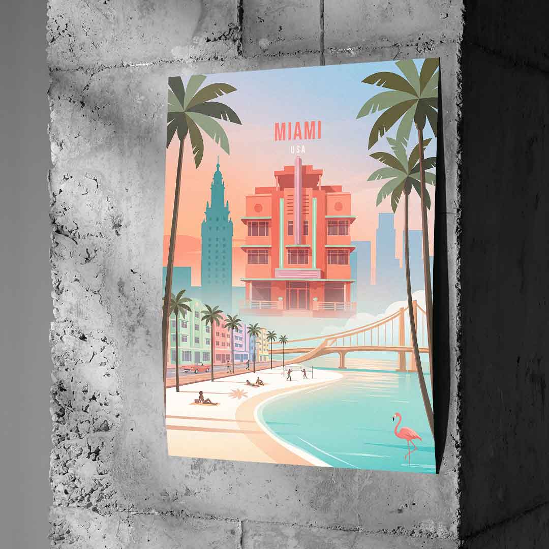 Miami Poster Beton-Wall-Vertical