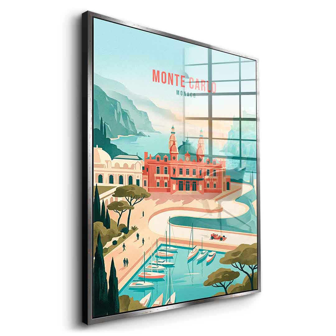DOTCOMCANVAS Monte Carlo Acrylglasbild Seitenansicht gold