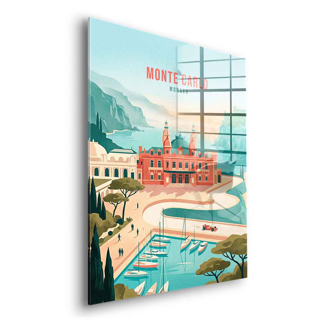 DOTCOMCANVAS Monte Carlo Acrylglasbild Seitenansicht ohne Rahmen