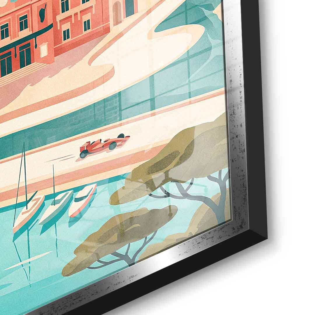 DOTCOMCANVAS Monte Carlo Acrylglasbild Detail silber