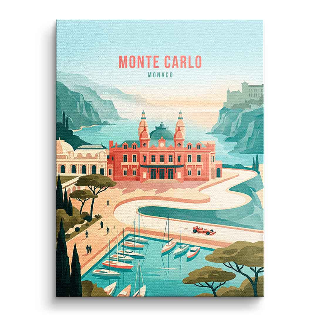 DOTCOMCANVAS Monte Carlo Leinwandbild Vorderansicht ohne Rahmen