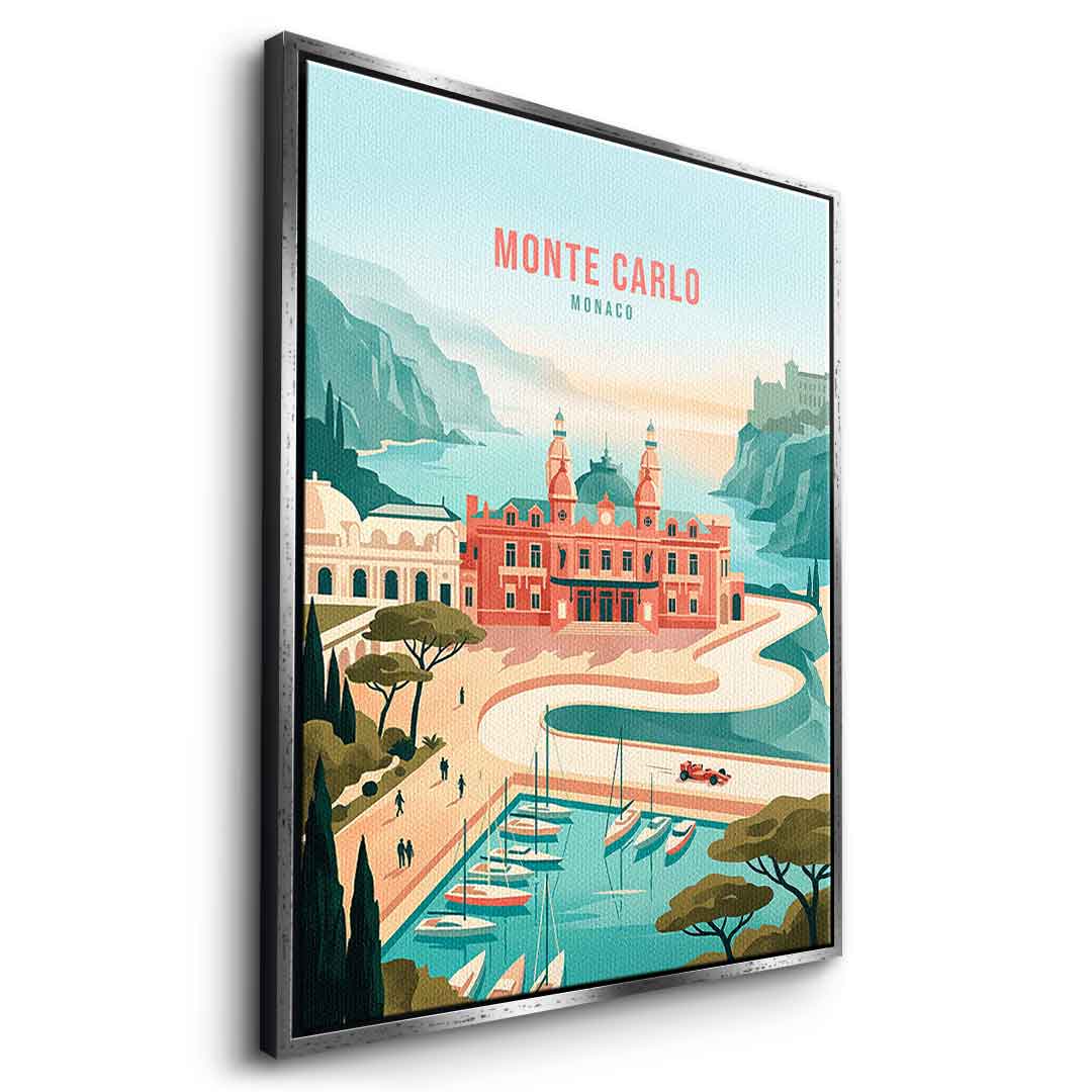 DOTCOMCANVAS Monte Carlo Leinwandbild Seitenansicht weiss