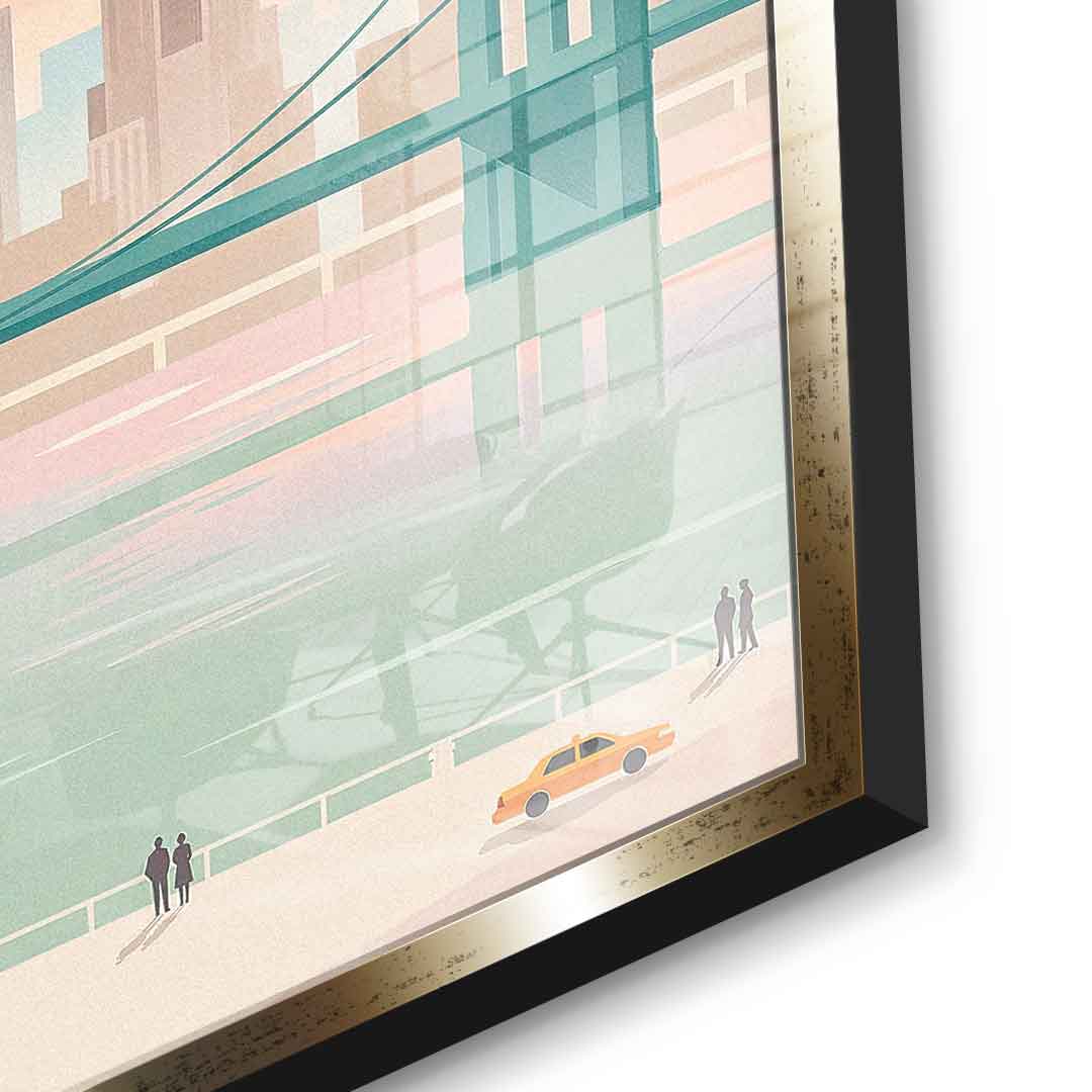 DOTCOMCANVAS New York Acrylglasbild Detail gold