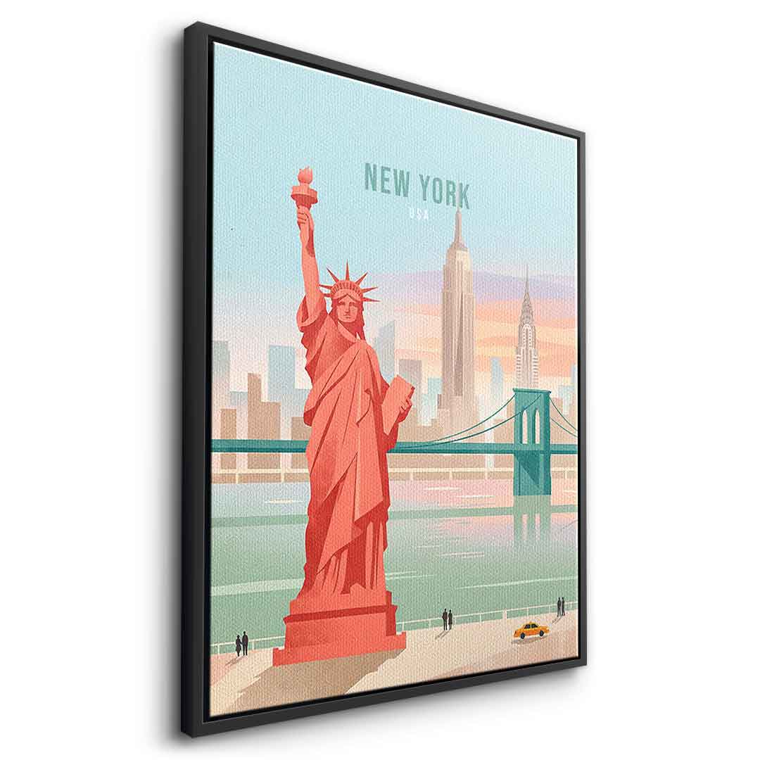 DOTCOMCANVAS New York Leinwandbild Seitenansicht schwarz