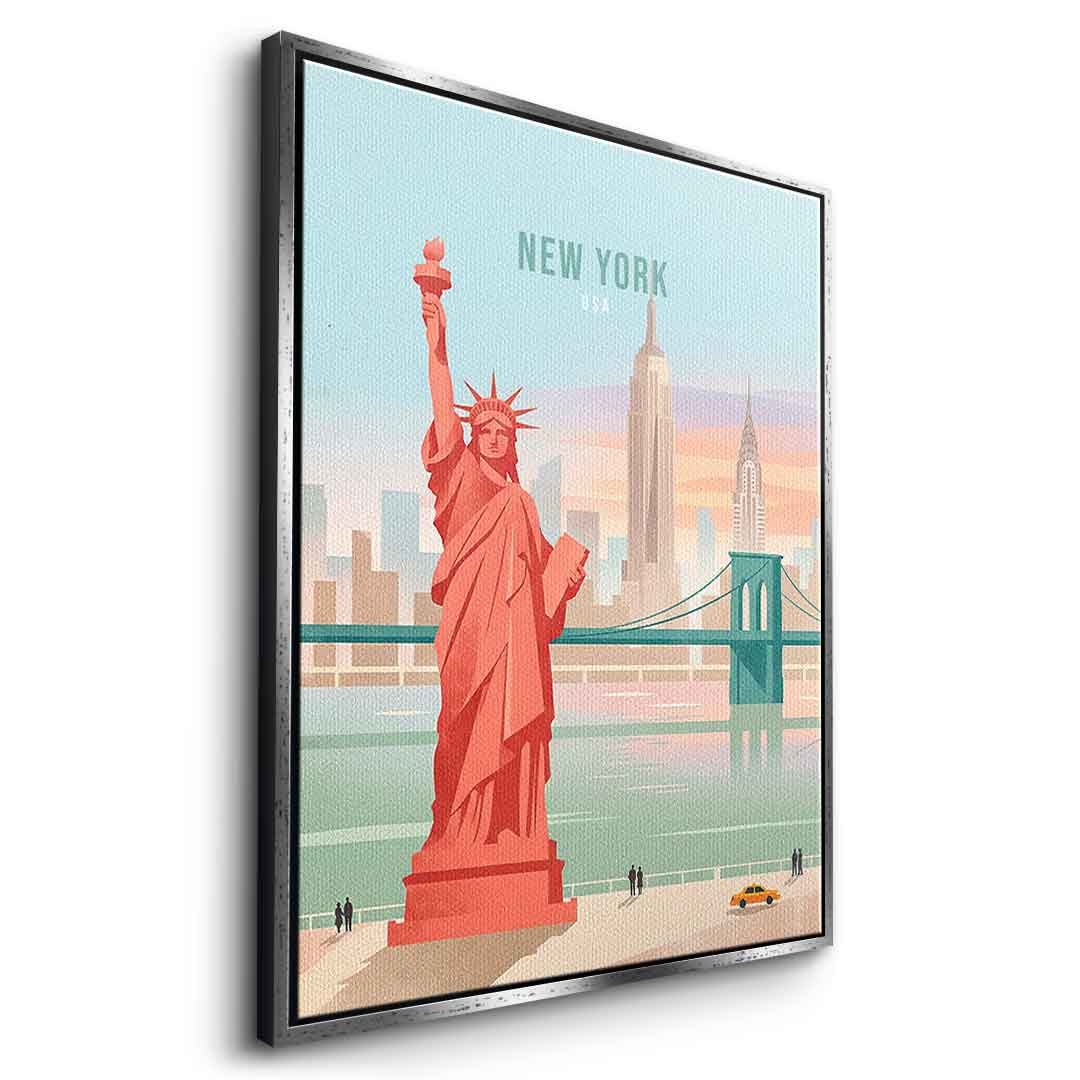 DOTCOMCANVAS New York Leinwandbild Seitenansicht weiss