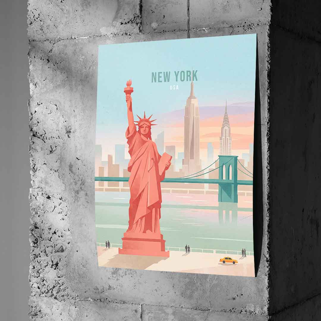 DOTCOMCANVAS New York Poster Betonwand