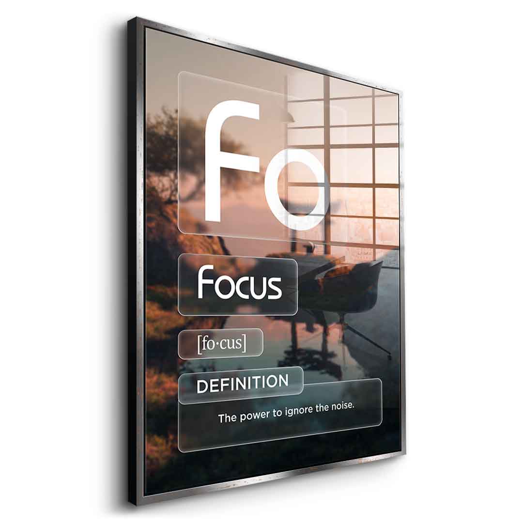 DOTCOMCANVAS® Focus (Fo) Acrylglasbild Version Farbig – Vorderansicht Ohne Rahmen