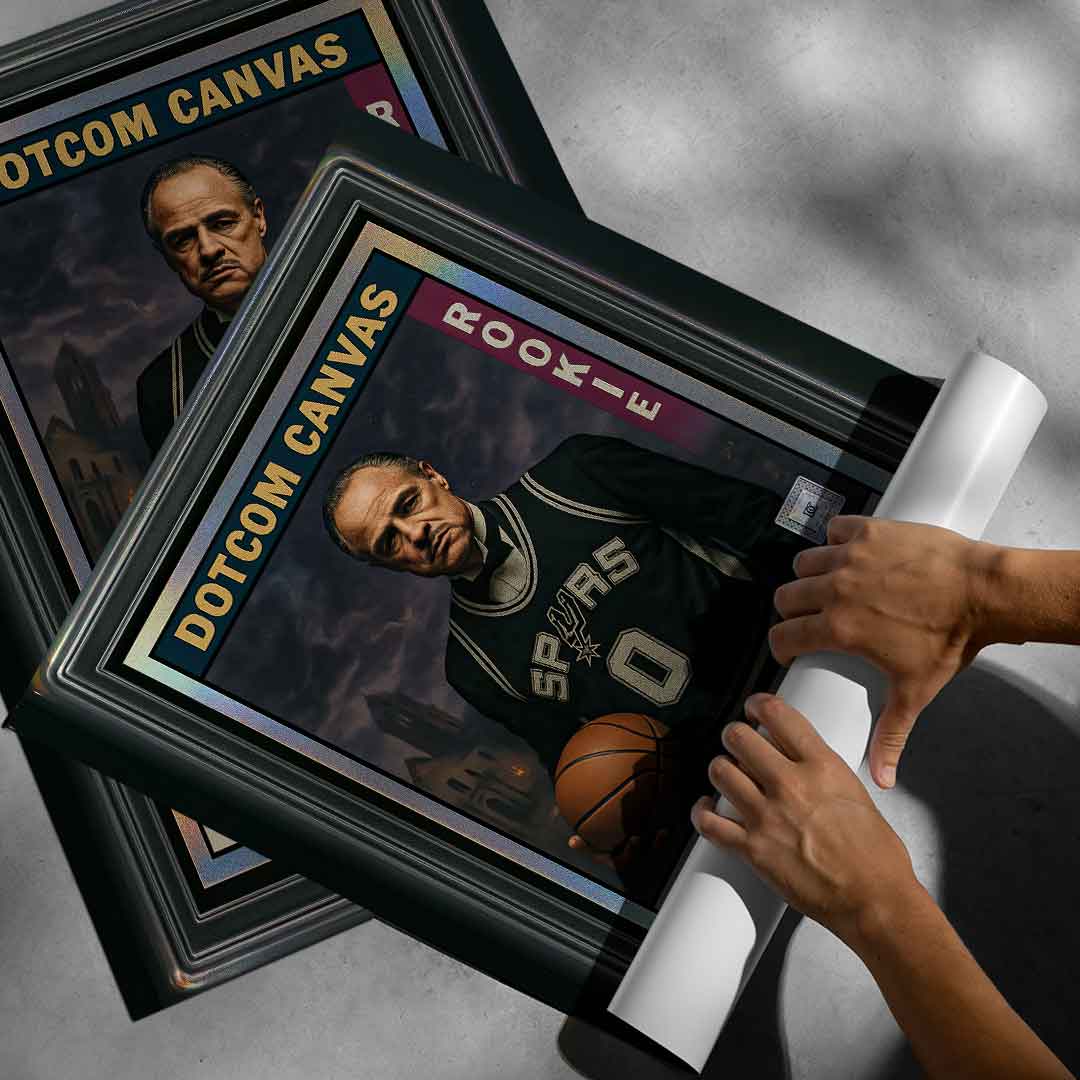 DOTCOMCANVAS Poster Don Carleone Basketball Card Pop Art aufgerollt