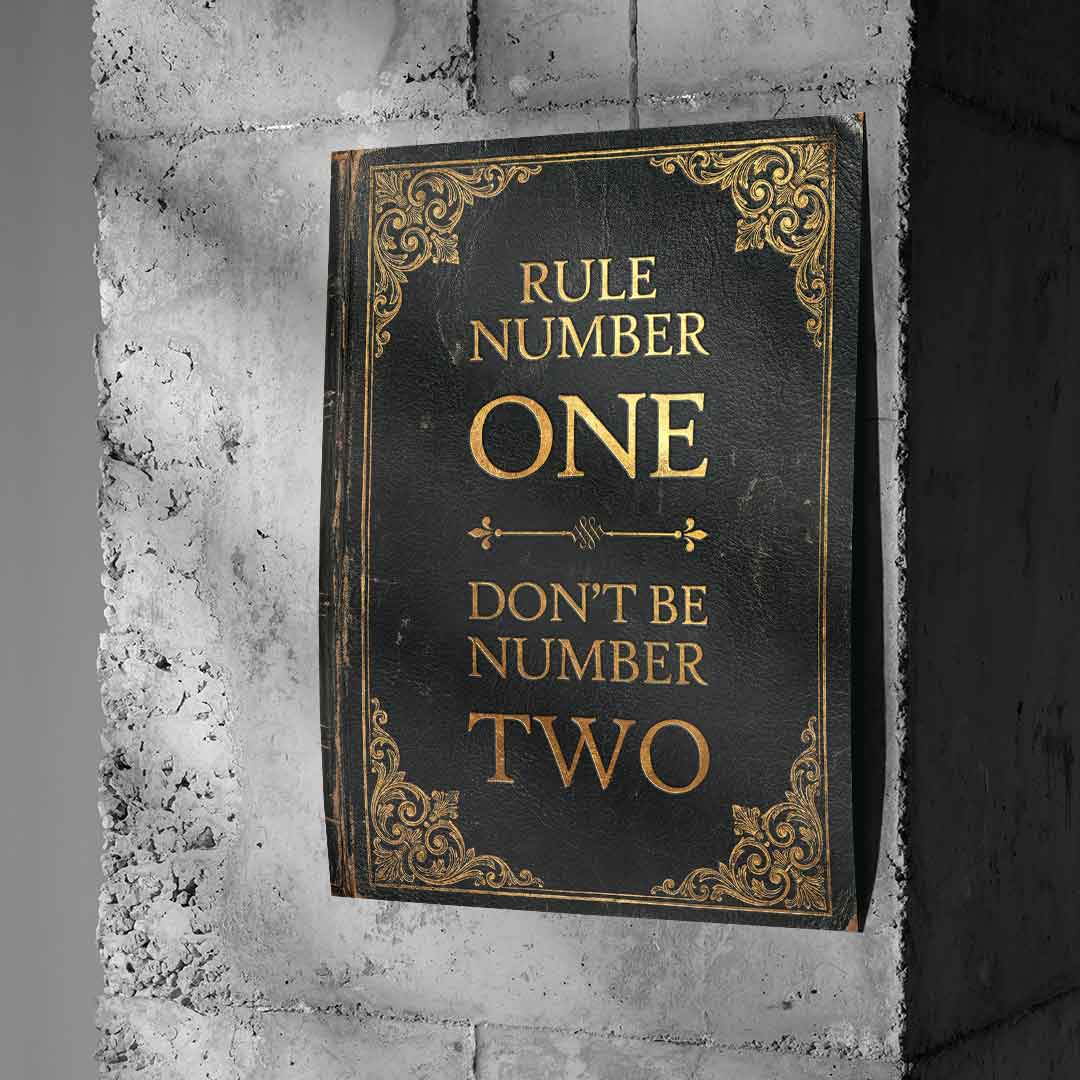 DOTCOMCANVAS® Rule Number One Poster – an Betonwand
