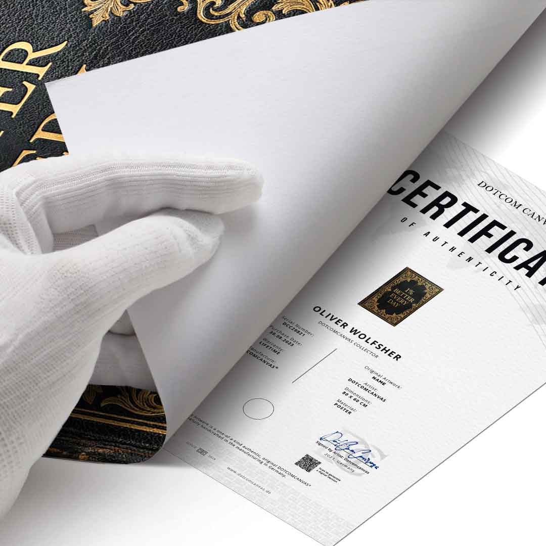 DOTCOMCANVAS® 1% better every day Poster – Echtheitszertifikat