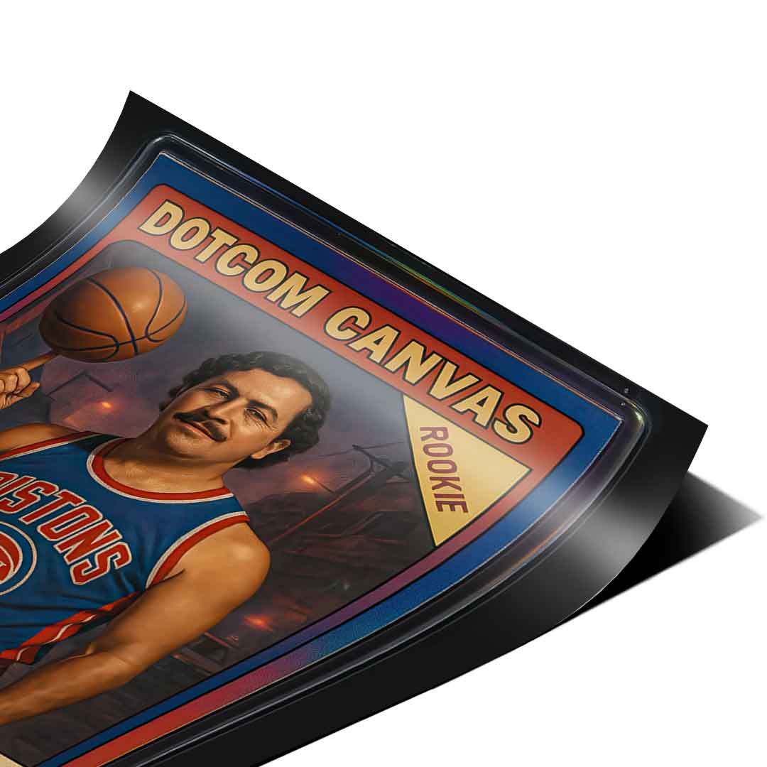 DOTCOMCANVAS Pablo Escobar Basketball Card Poster Pop Art Ecken Detailansicht 2