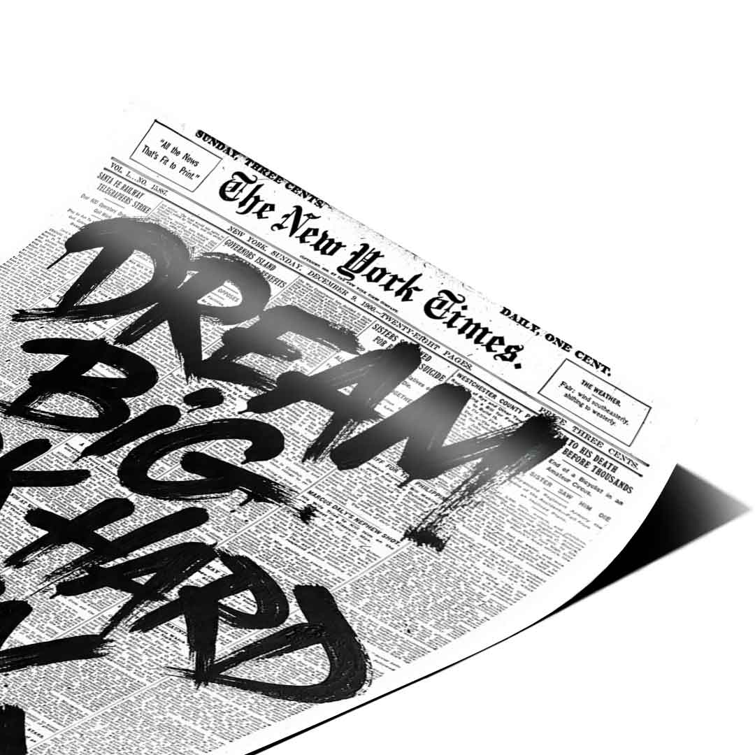 DOTCOMCANVAS Dream big work hard stay focused Poster Eckdetail 2
