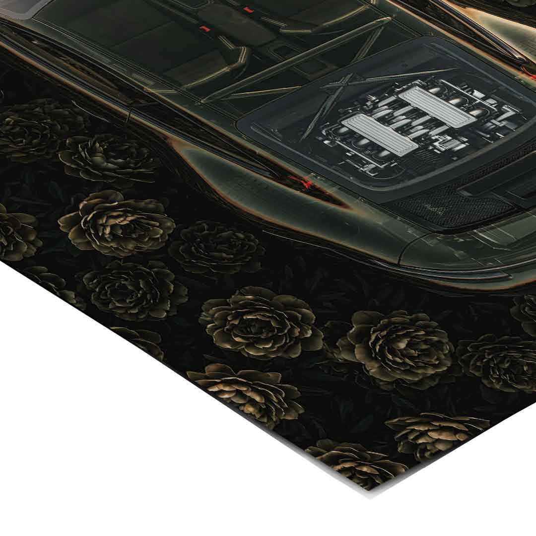 DOTCOMCANVAS® Porsche in flowers Poster – Eck-Detail