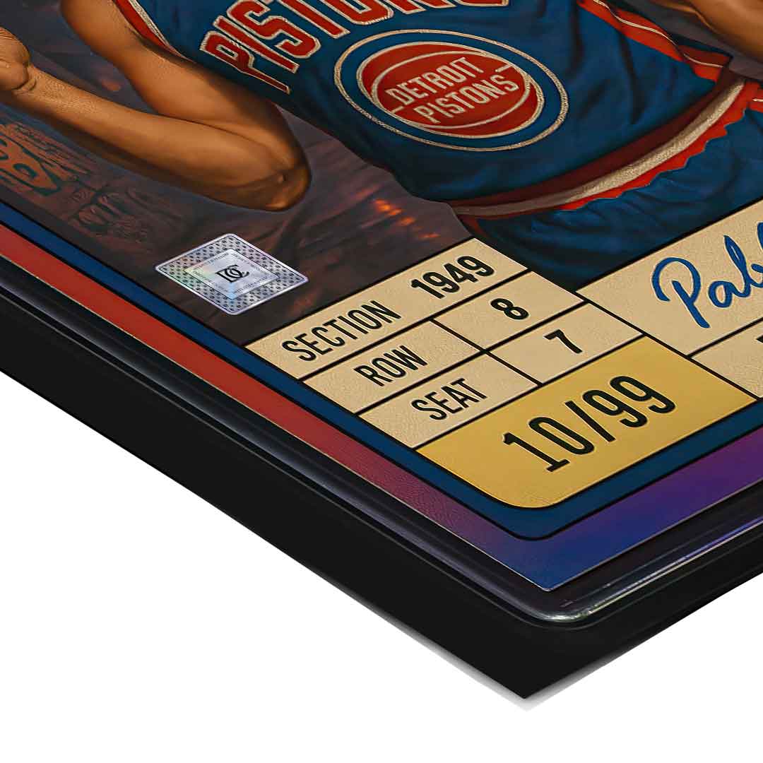 DOTCOMCANVAS Pablo Escobar Basketball Card Poster Pop Art Ecken Detailansicht