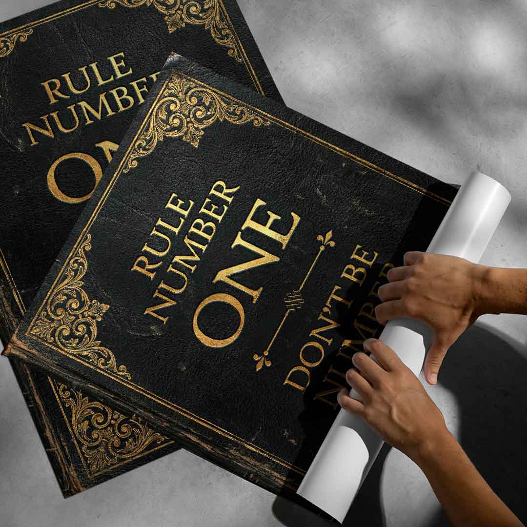DOTCOMCANVAS® Rule Number One Poster – Roll-up-Aufsteller