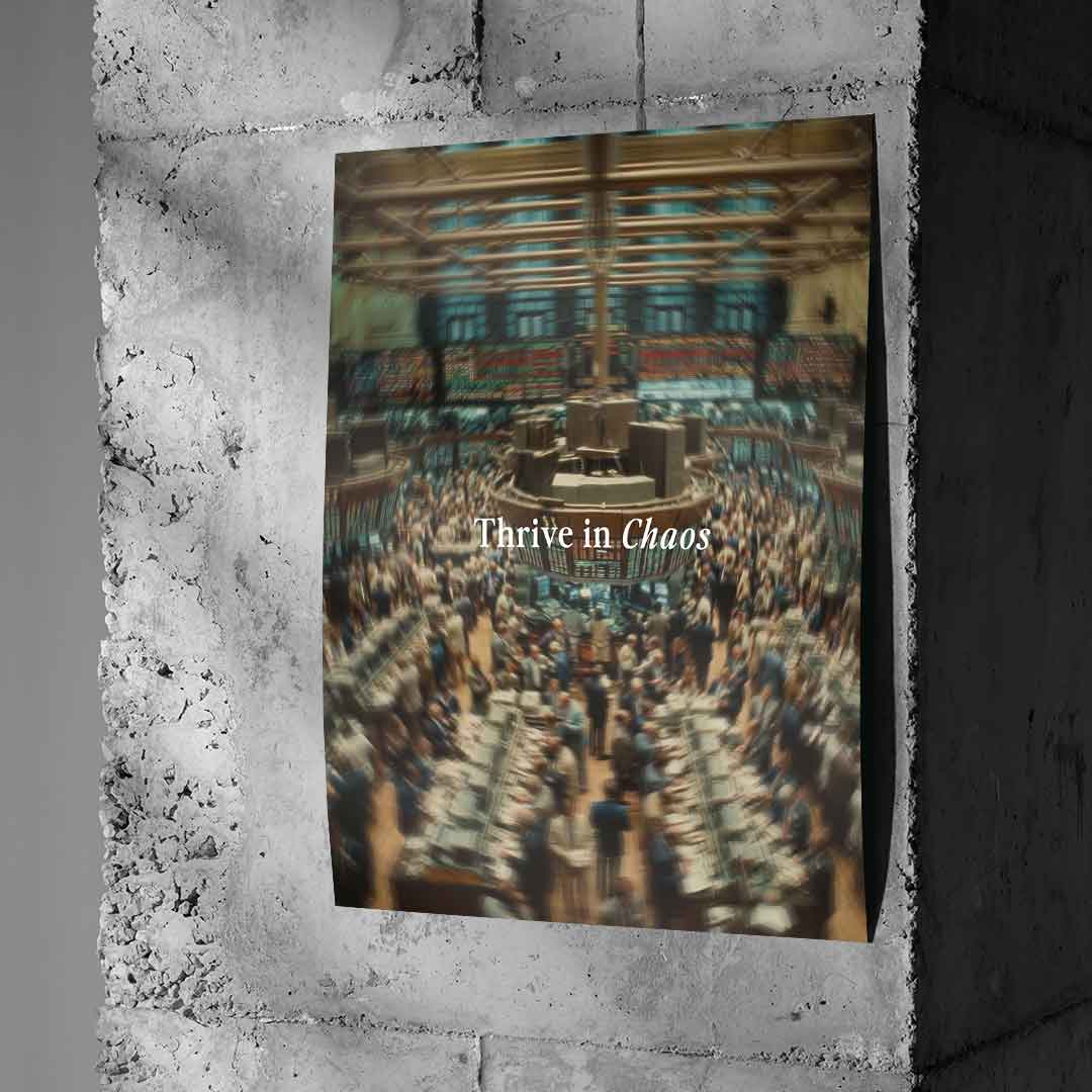 Thrive in Chaos Poster Betonwand Hochformat Mockup