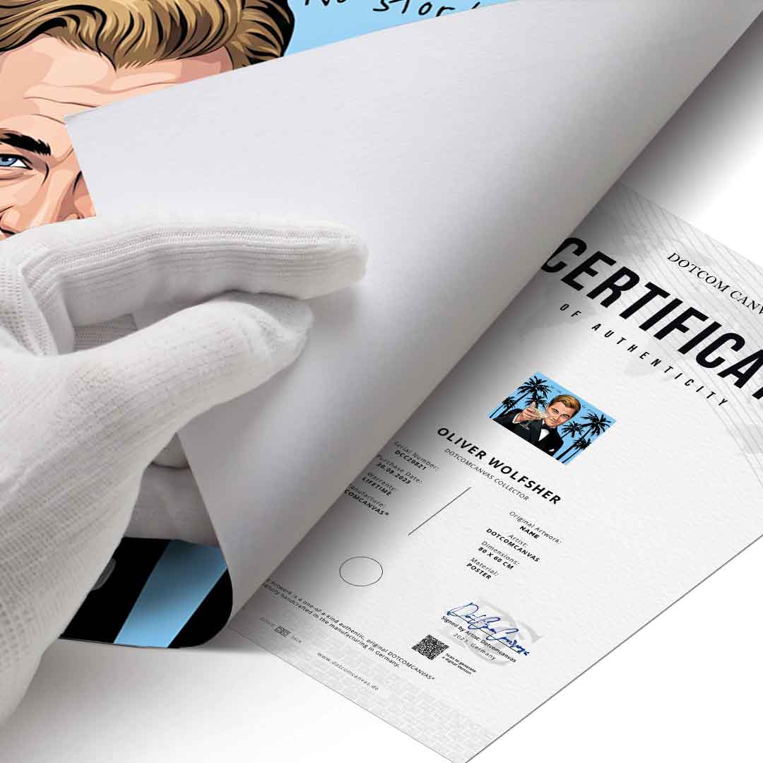 No risk. No story Poster Echtheitszertifikat