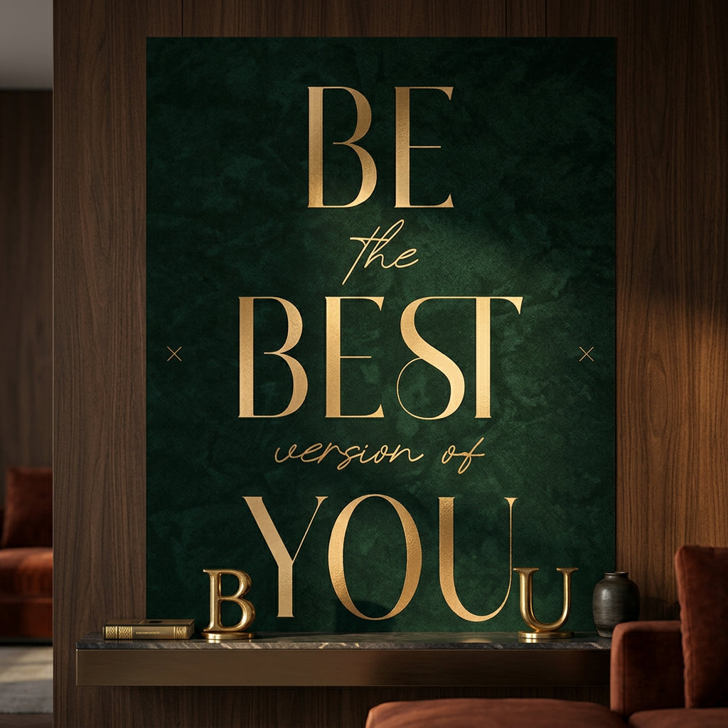 Be the Best Poster im Wohnraum – Motivation Typografie