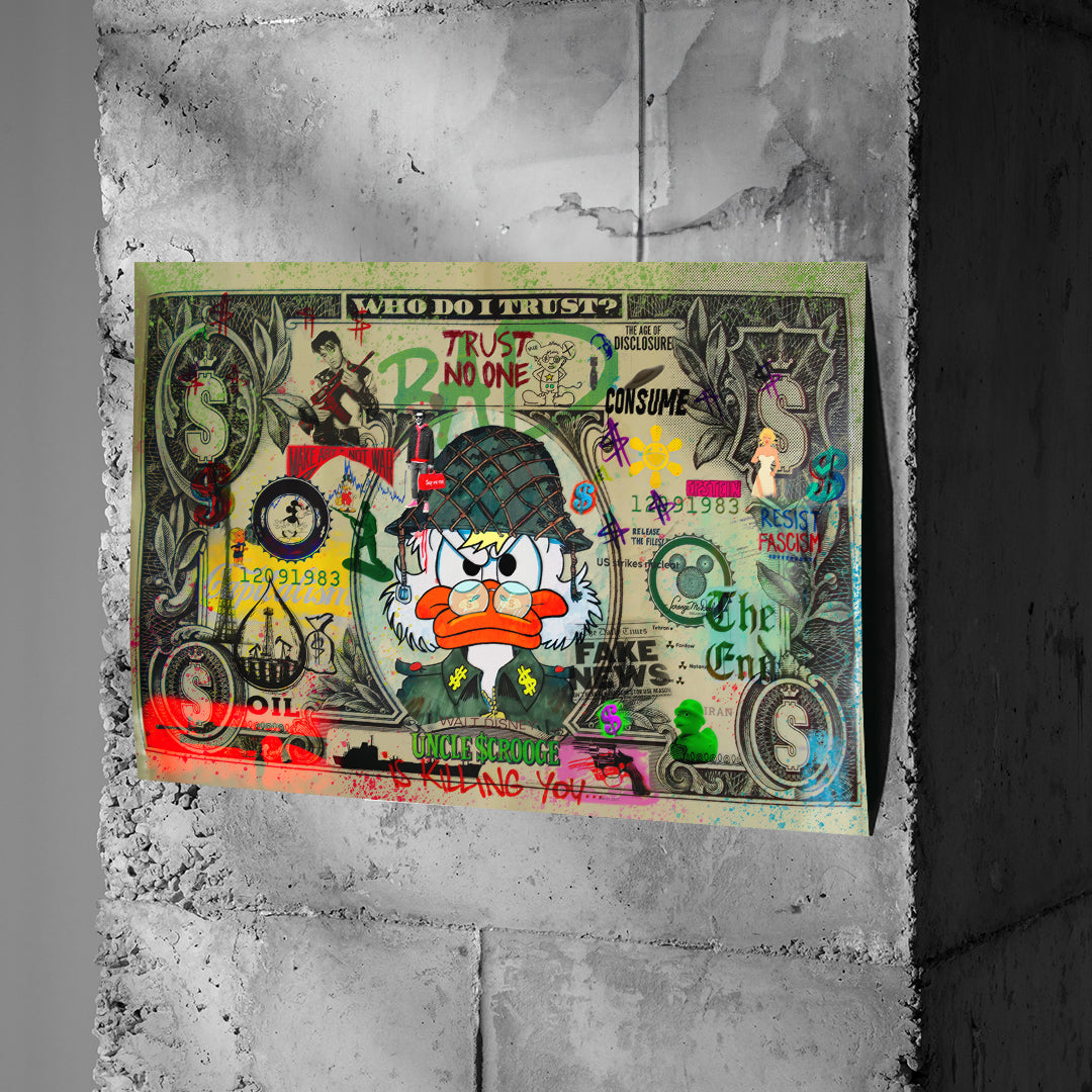 DOTCOMCANVAS TRUST NO ONE Poster an Betonwand