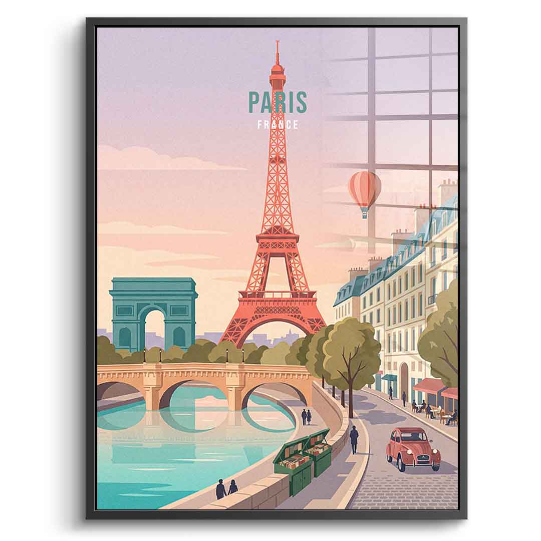 DOTCOMCANVAS Paris Acrylglasbild Seitenansicht ohne Rahmen