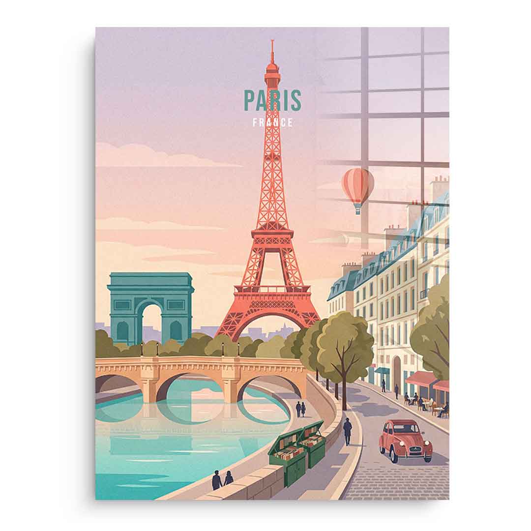 DOTCOMCANVAS Paris Acrylglasbild Seitenansicht gold