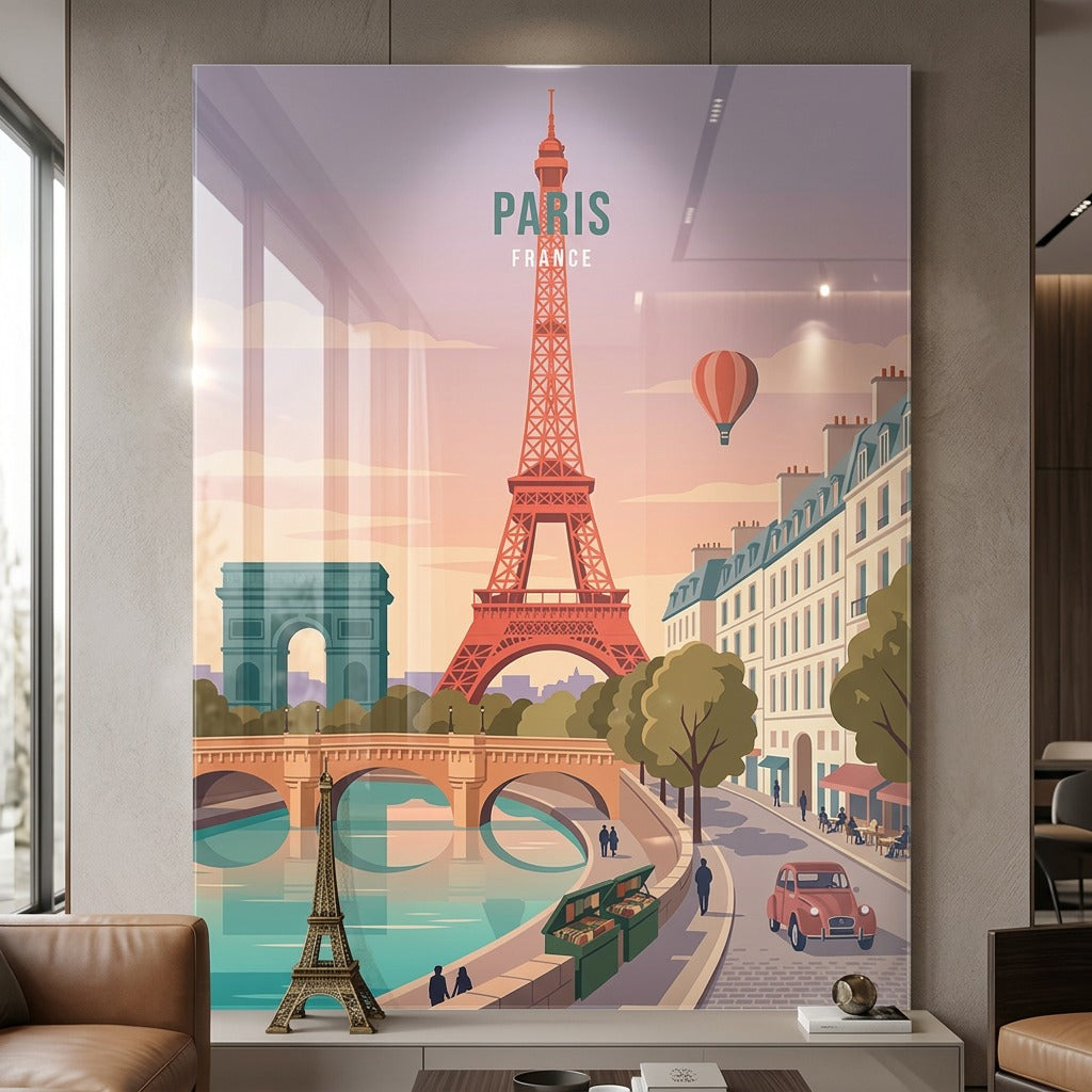 DOTCOMCANVAS Paris Acrylglasbild im Raum Beispiel