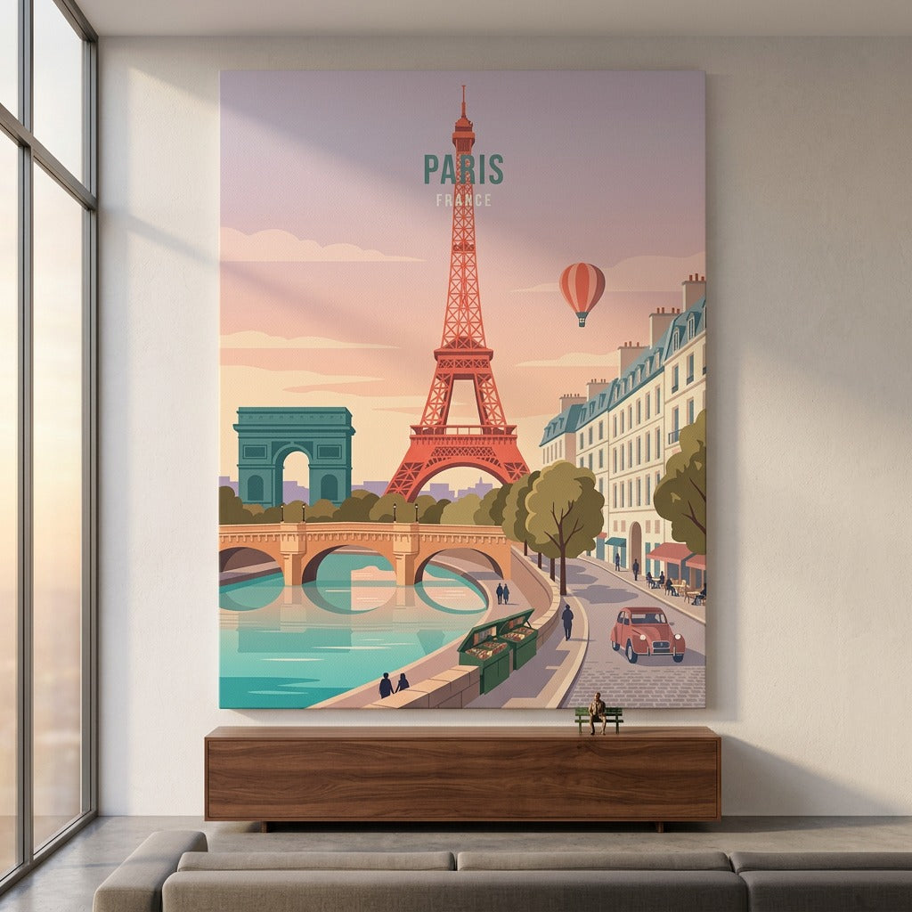 DOTCOMCANVAS Paris Leinwandbild im Raum Beispiel