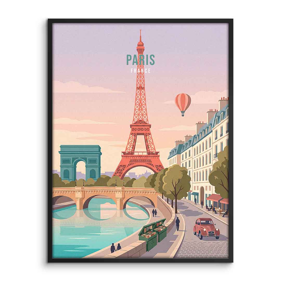 DOTCOMCANVAS Paris Poster mit Bilderrahmen Front