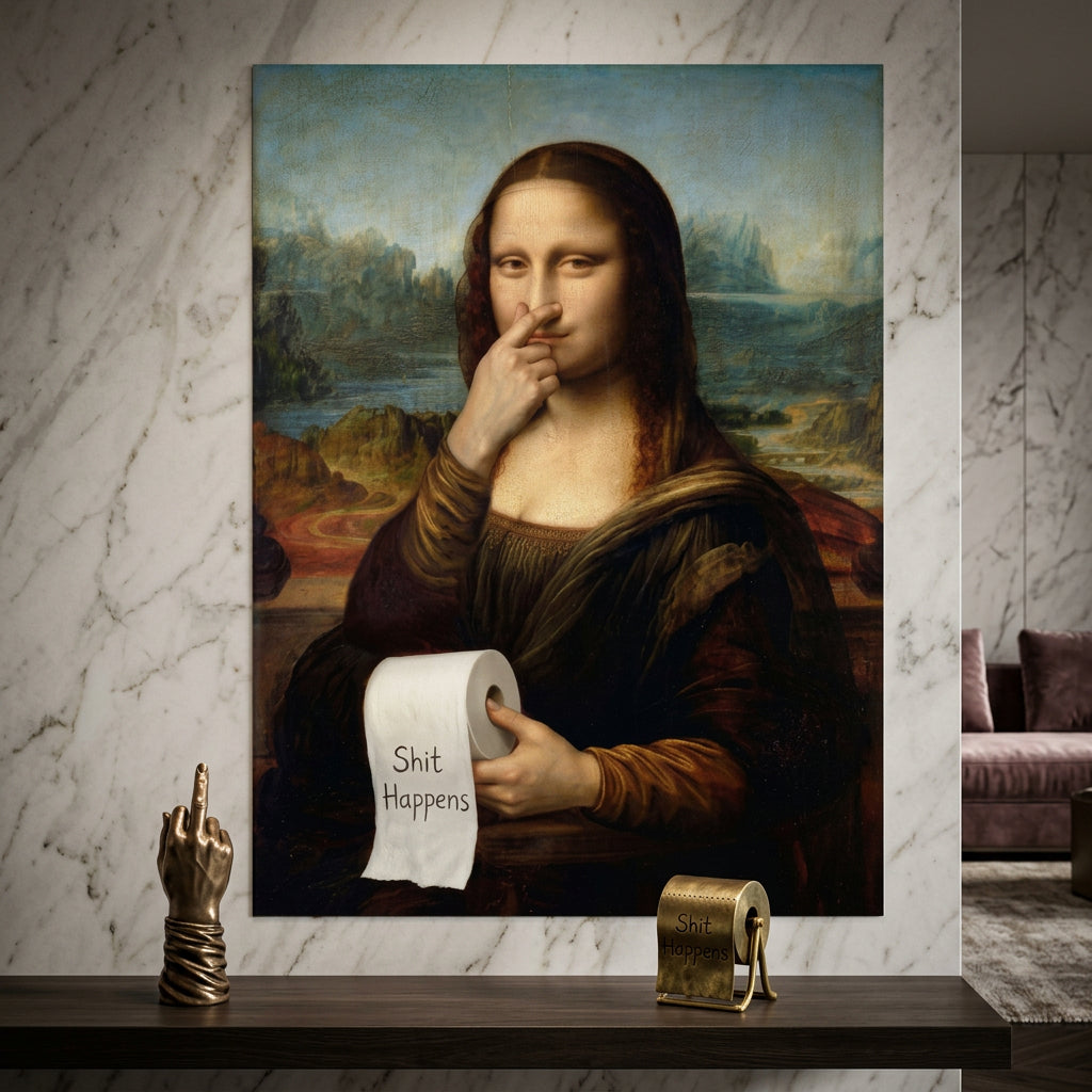 DOTCOMCANVAS Mona Lisa 1 for Toilett Poster im Raum WC Badezimmer
