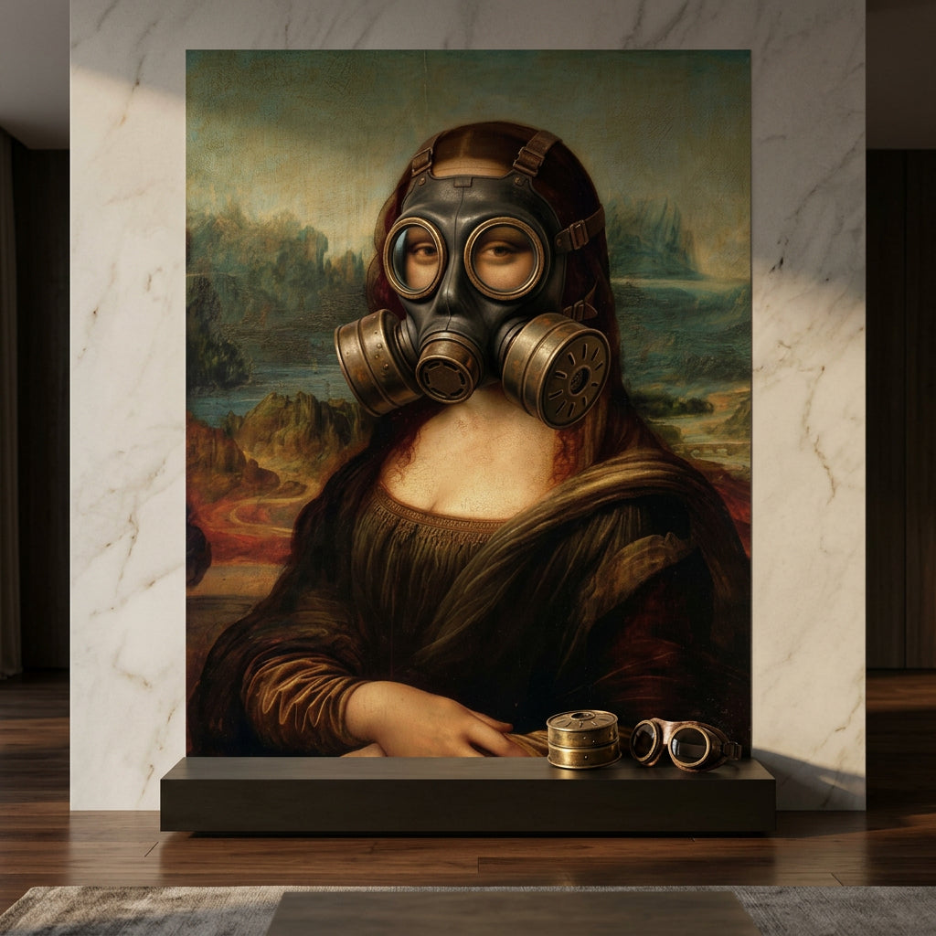 DOTCOMCANVAS Mona Lisa fürs WC 3 Poster - Raum-Mockup