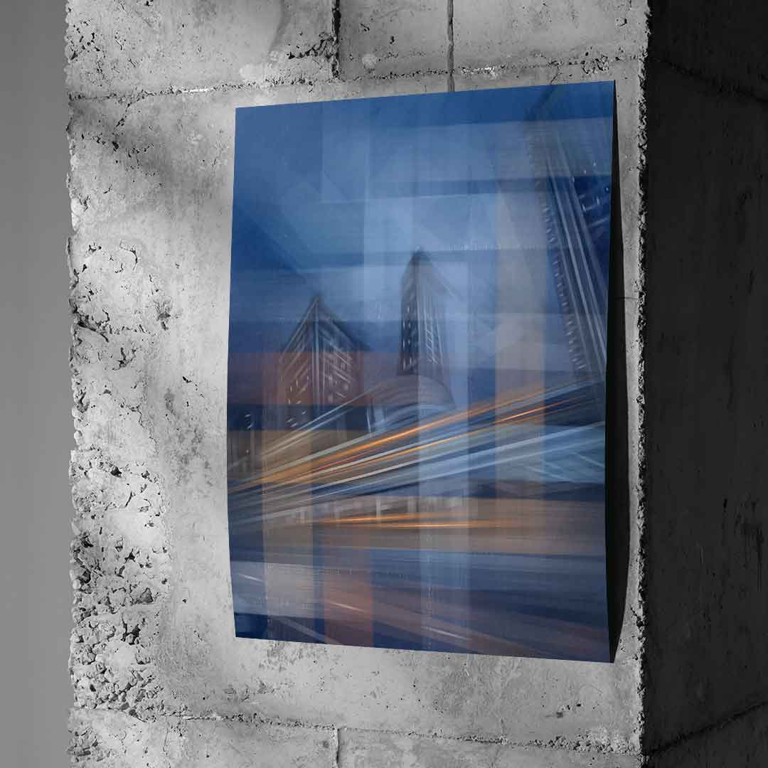 Moving City Glass - Poster Beton Wall