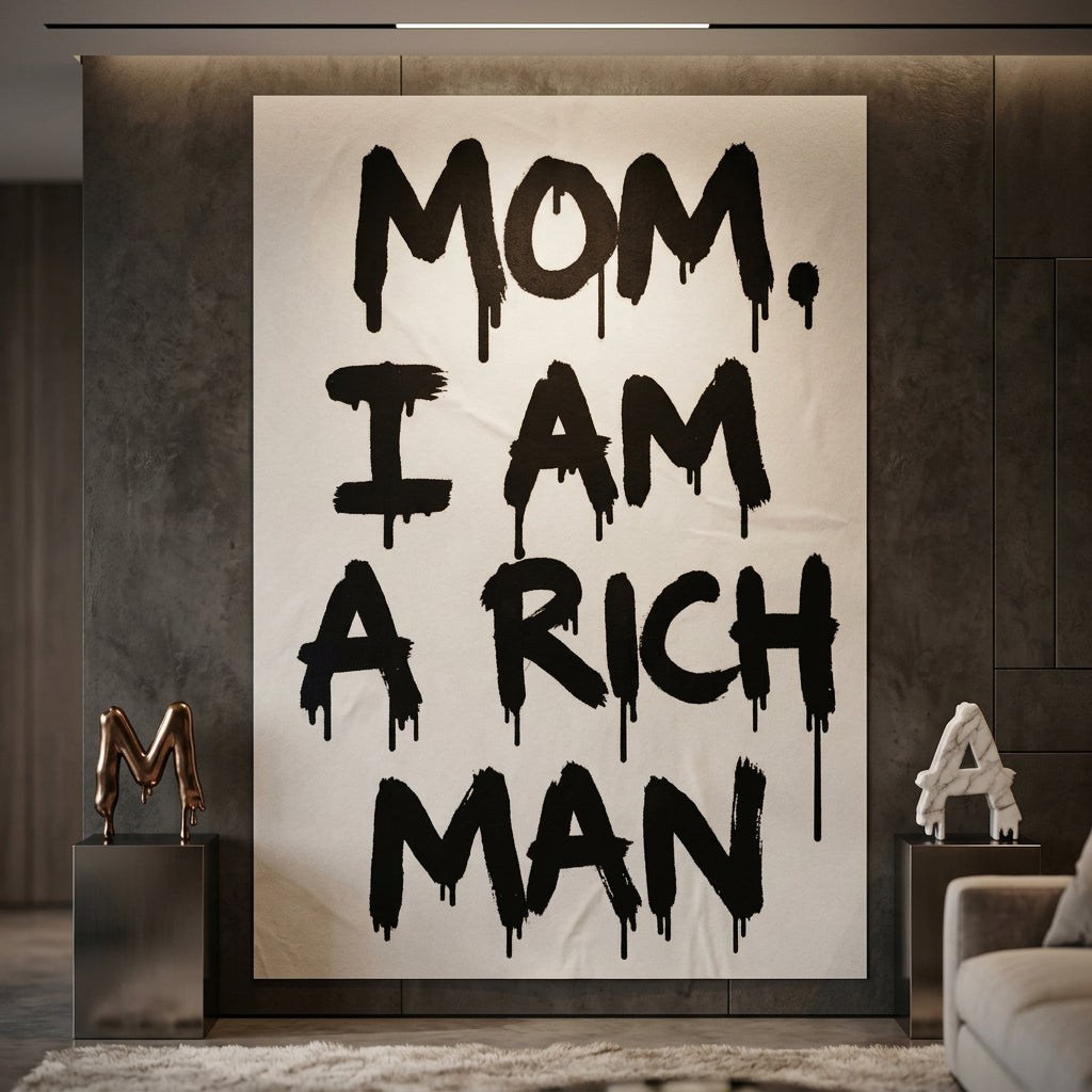 DOTCOMCANVAS Mom, I am a Rich, Man. Poster im Raum