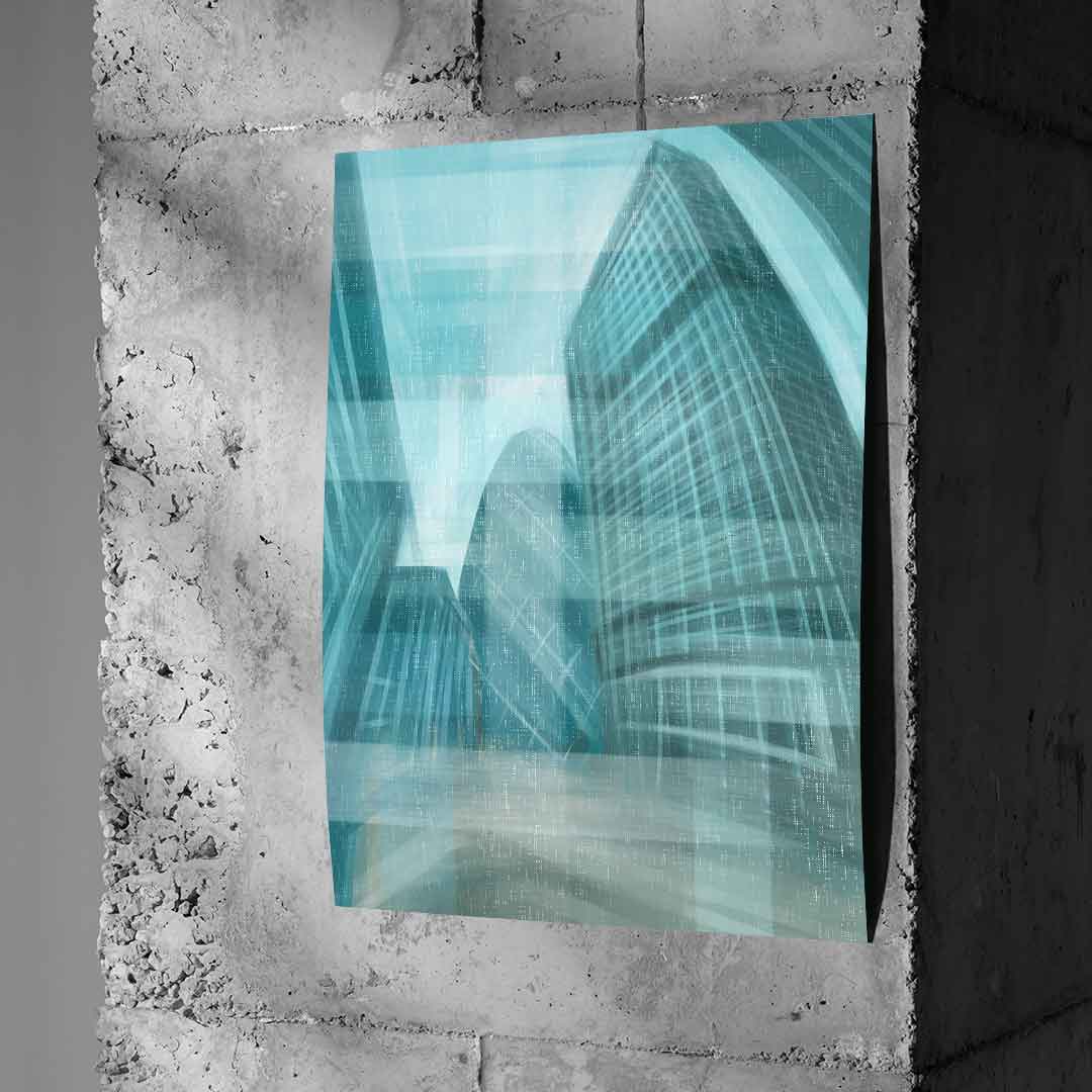 Shining City Pearl Glas - Poster Beton Wall