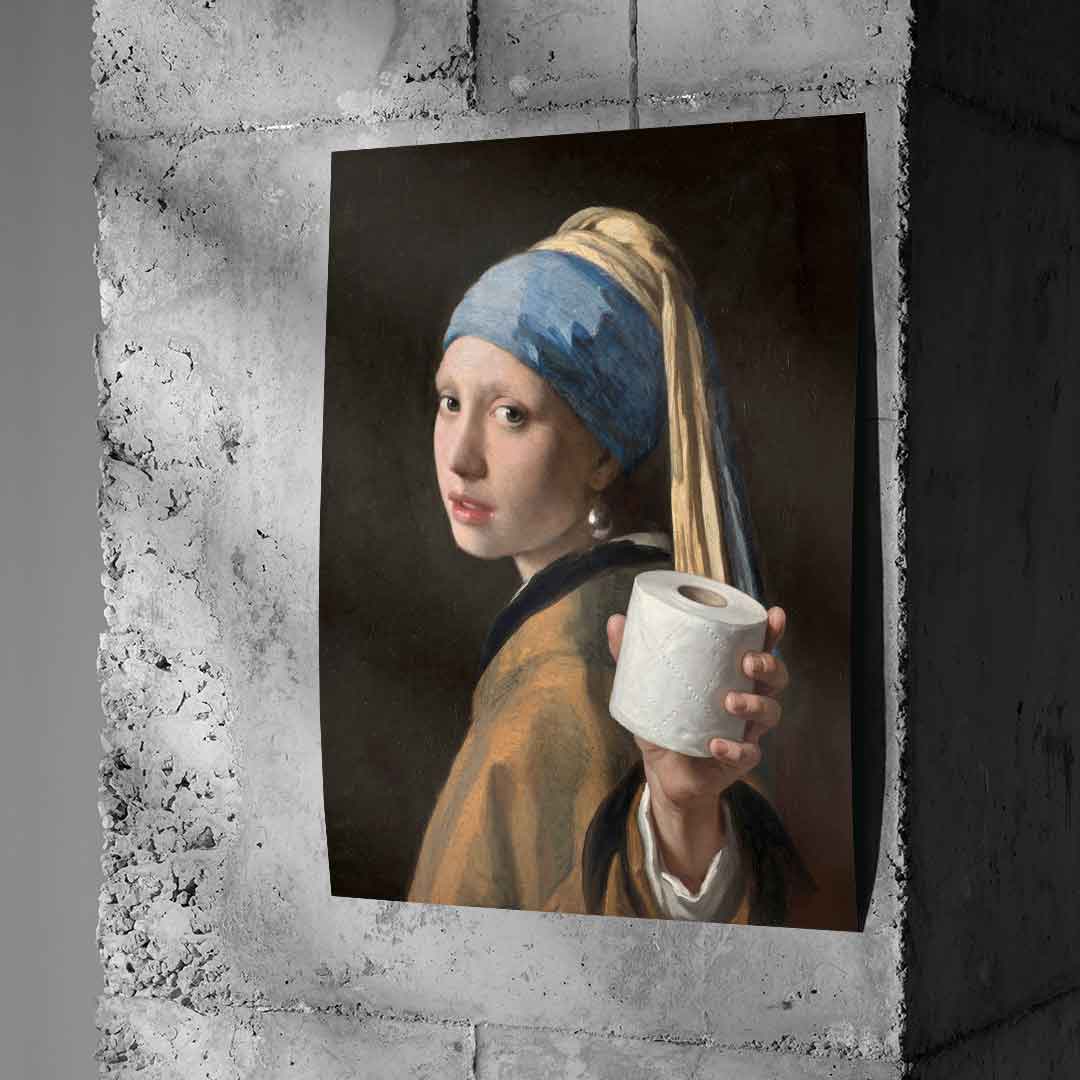 DOTCOMCANVAS Classic Painting for Toilett Poster an Betonwand