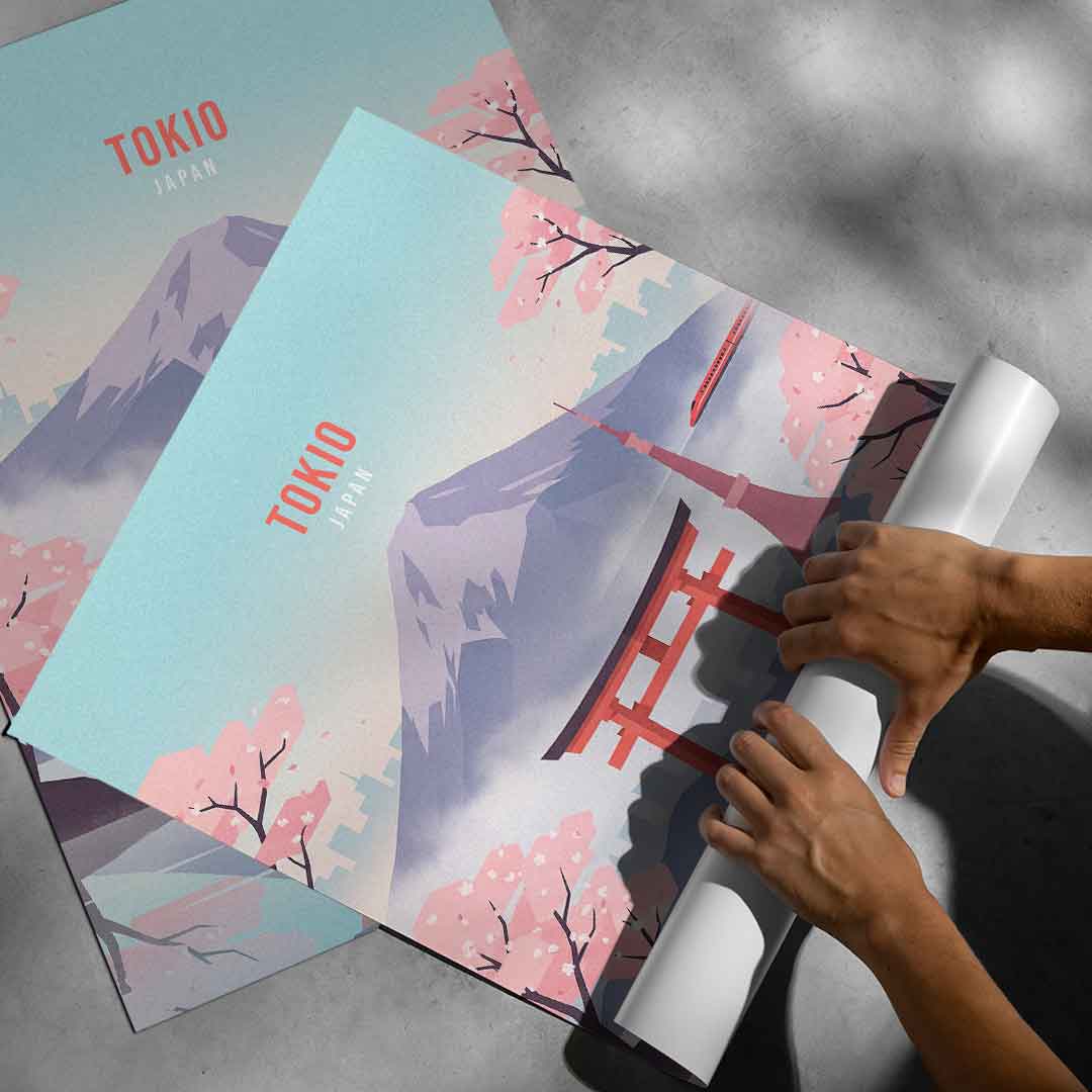 DOTCOMCANVAS Tokyo Poster aufgerollt