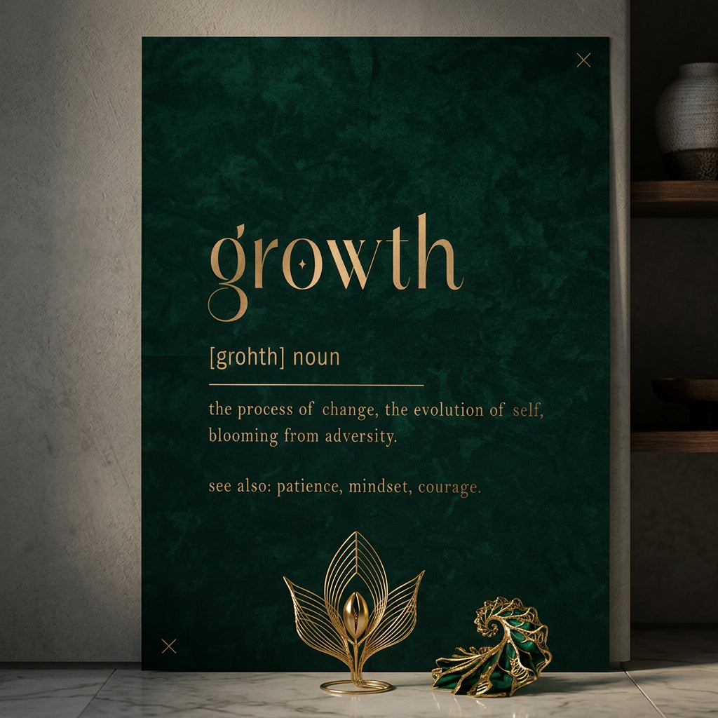 DOTCOMCANVAS Growth Poster im Raum - Typografie Wandkunst im Interieur