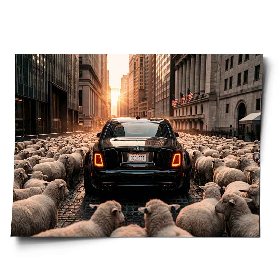 DOTCOMCANVAS Rolls Roys & Sheeps Poster Frontansicht