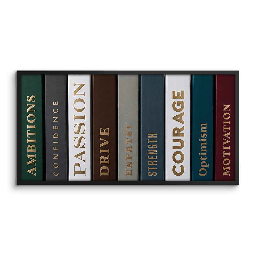 DOTCOMCANVAS Motivational Books Poster im Rahmen