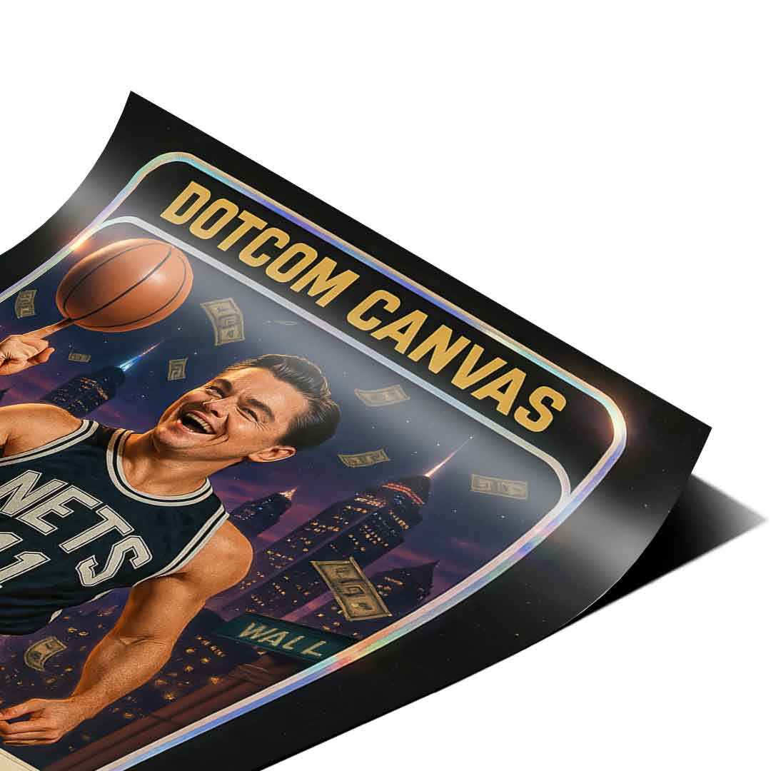 DOTCOMCANVAS Leo Dicaprio Basketball Card Poster Detail Ecke 2