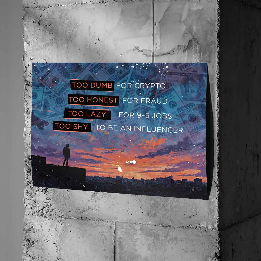 DOTCOMCANVAS Too shy to be Poster vor Betonwand